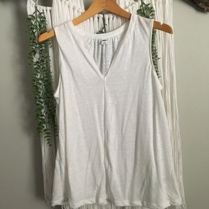 Loose fitting white tank top